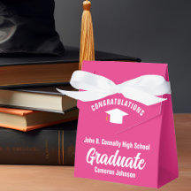 Chic Hot Pink Personalisiert Graduation Party