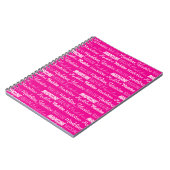Chic Hot Pink personalisierter Mädchenname Collage Notizblock (Linke Seite)