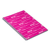 Chic Hot Pink Personalized Girls Name Collage Notizblock (Rechte Seite)