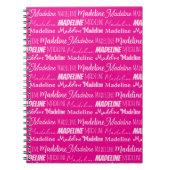 Chic Hot Pink Personalized Girls Name Collage Notizblock (Vorderseite)