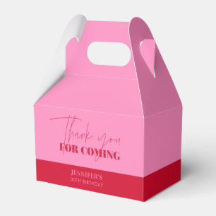 Chic Hot Pink Rotes Geburtstags-Dankeschön Geschenkschachtel