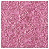 Chic hot pink tooled leather floral stoff (Nahaufnahme)