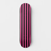 Chic Hot Pink und Black Vertical Striping Skateboard (Vorderseite)