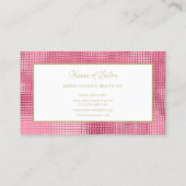 Chic Hot Pink und Gold Glitz und Glam Boutique Visitenkarte (Rückseite)