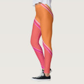Chic Hot Pink unter hellgelber Bandprint Leggings (Links)