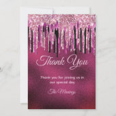 Chic Hot Roink Black Drippings Glitzer Karte (Vorderseite)