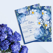 Chic Hübsch Blue Flowers Trendy Floral Wedding