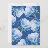 Chic Hübsch Blue Flowers Trendy Floral Wedding Einladung (Rückseite)