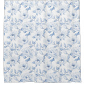Chic Hübsch Blue White Blume Duschvorhang (Vorderseite)