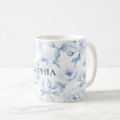 Chic Hübsch Blue White Blume Kaffeetasse (VorderseiteRechts)