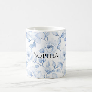 Chic Hübsch Blue White Blume Kaffeetasse
