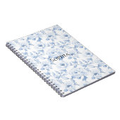 Chic Hübsch Blue White Blume Notizblock (Rechte Seite)