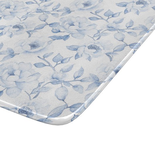 Chic Hübsch Blue White Blume Schneidebrett (Ecke)