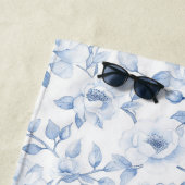 Chic Hübsch Blue White Blume Strandtuch (Beispiel)