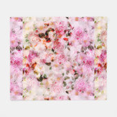 Chic Hübsch Blush Pink Aquarellfarben Rose Floral Fleecedecke (Vorderseite (Horizontal))