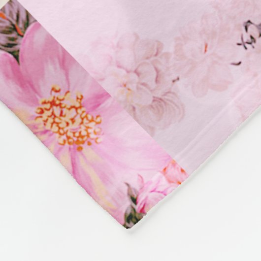 Chic Hübsch Blush Pink Aquarellfarben Rose Floral Fleecedecke (Ecke)