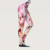 Chic Hübsch Blush Pink Aquarellfarben Rose Floral Leggings (Rechts)