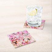 Chic Hübsch Blush Pink Aquarellfarben Rose Floral Rechteckiger Pappuntersetzer (Vor Ort)