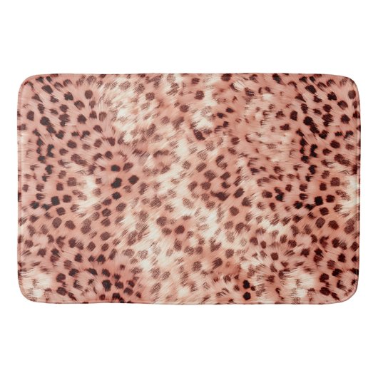 Chic Hübsch Girly Rose Gold Leopard Badematte (Vorderseite)