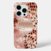 Chic Hübsch Girly Rose Gold Leopard Case-Mate iPhone Hülle (Rückseite)