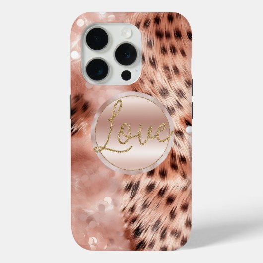Chic Hübsch Girly Rose Gold Leopard Case-Mate iPhone Hülle (Rückseite)