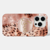 Chic Hübsch Girly Rose Gold Leopard Case-Mate iPhone Hülle (Rückseite (Horizontal))