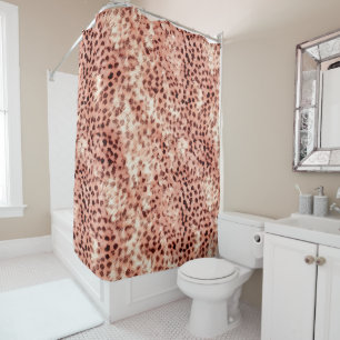 Chic Hübsch Girly Rose Gold Leopard Duschvorhang
