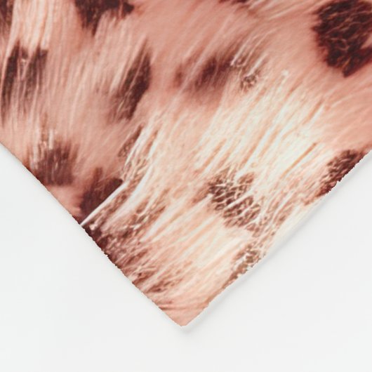 Chic Hübsch Girly Rose Gold Leopard Fleecedecke (Ecke)
