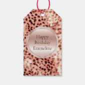 Chic Hübsch Girly Rose Gold Leopard Geschenkanhänger (Vorderseite)