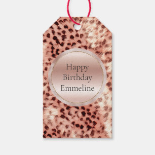 Chic Hübsch Girly Rose Gold Leopard Geschenkanhänger