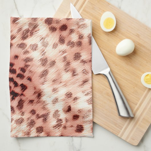 Chic Hübsch Girly Rose Gold Leopard Geschirrtuch (Viertel Falte)