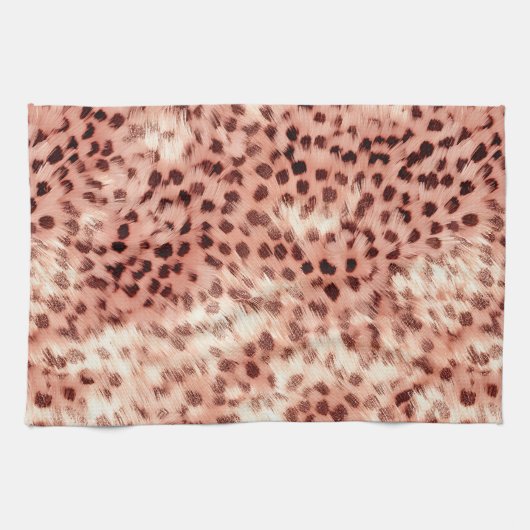 Chic Hübsch Girly Rose Gold Leopard Geschirrtuch (Horizontal)