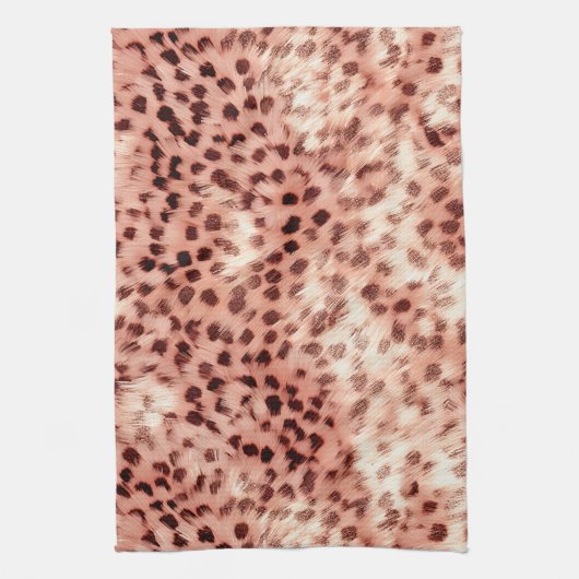 Chic Hübsch Girly Rose Gold Leopard Geschirrtuch (Vertikal)