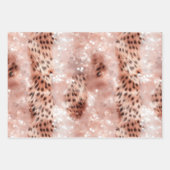 Chic Hübsch Girly Rose Gold Leopard Glitzer Liebe Geschenkpapier Set (Vorderseite 3)
