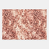 Chic Hübsch Girly Rose Gold Leopard Glitzer Liebe Geschenkpapier Set (Vorderseite 2)