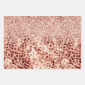 Chic Hübsch Girly Rose Gold Leopard Glitzer Liebe Geschenkpapier Set (Vorderseite)