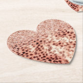 Chic Hübsch Girly Rose Gold Leopard Glitzer Liebe Untersetzer (angewinkelt)