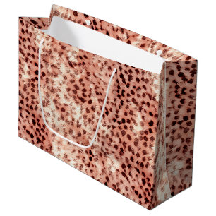 Chic Hübsch Girly Rose Gold Leopard Große Geschenktüte