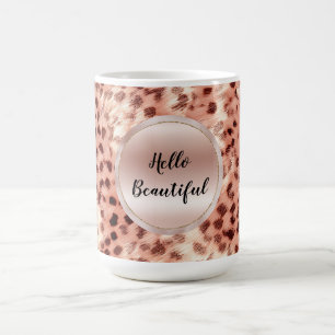 Chic Hübsch Girly Rose Gold Leopard Kaffeetasse