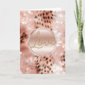 Chic Hübsch Girly Rose Gold Leopard Karte (Vorderseite)
