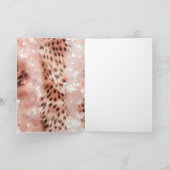 Chic Hübsch Girly Rose Gold Leopard Karte (Innenseite)
