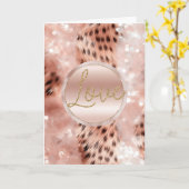 Chic Hübsch Girly Rose Gold Leopard Karte (Gelbe Blume)