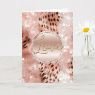 Chic Hübsch Girly Rose Gold Leopard Karte