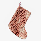 Chic Hübsch Girly Rose Gold Leopard Kleiner Weihnachtsstrumpf (Vorderansicht (hängend))