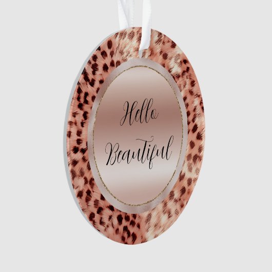 Chic Hübsch Girly Rose Gold Leopard Ornament (Vorderseite)