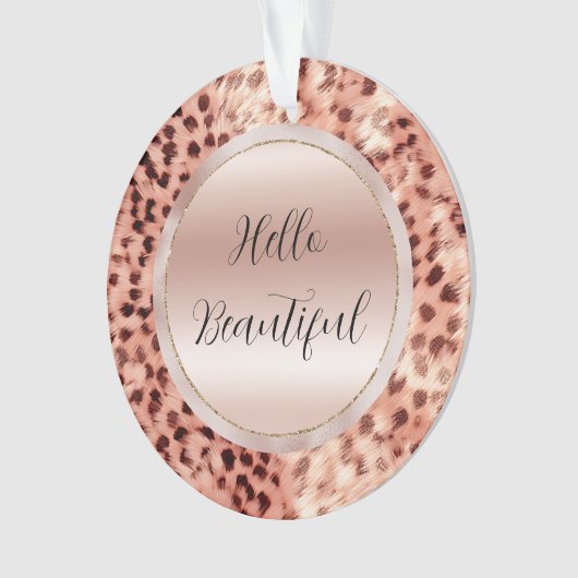 Chic Hübsch Girly Rose Gold Leopard Ornament (Vorderseite)