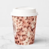 Chic Hübsch Girly Rose Gold Leopard Pappbecher (Links)