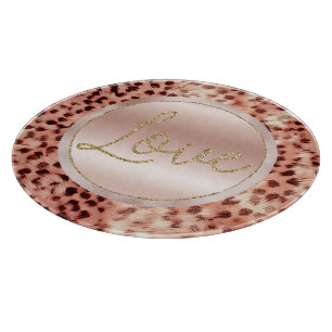 Chic Hübsch Girly Rose Gold Leopard Schneidebrett