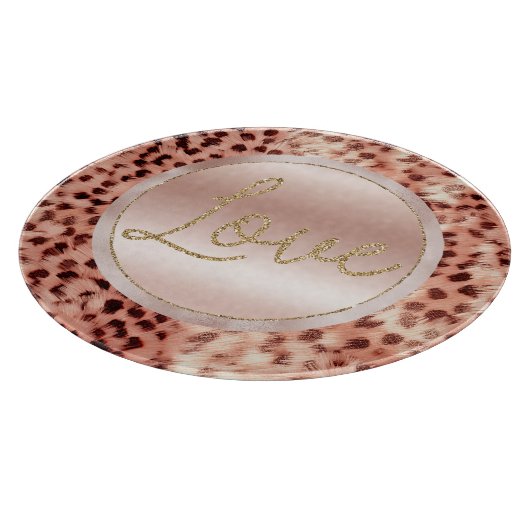 Chic Hübsch Girly Rose Gold Leopard Schneidebrett (Ecke)