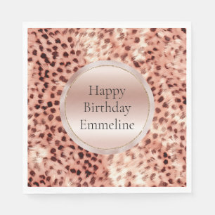 Chic Hübsch Girly Rose Gold Leopard Serviette